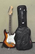 A Nestfield eletric guitar, in fitted Ritter case,
