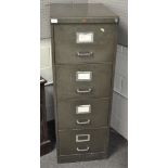 A vintage four drawer filing cabinet, Serial No. 133783,