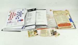 A collection of Football team sheets and football programmes,