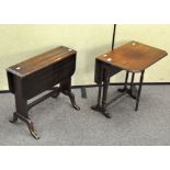 Two drop leaf occasional tables, on splayed supports,