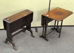 Two drop leaf occasional tables, on splayed supports,