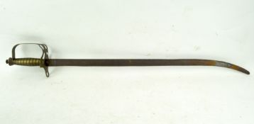 A brass handled sword, with pierced brass hilt, 20th century,
