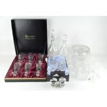 A large collection of assorted cut glass ware, to including Buckingham wine glasses,