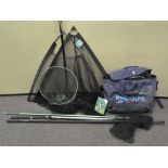 A group of Landing nets and other fishing accessories,