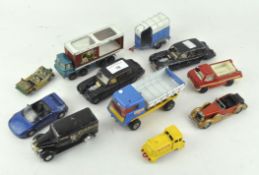 A collection of die cast model vehicles including Corgi and Dinky