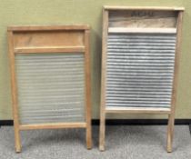 Two vintage washboards, one being by Acme,