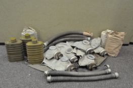 Assorted Russian military items, including gas masks,