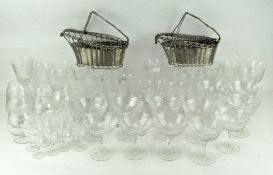 A selection of assorted drinking glasses, including cut glass examples,