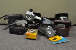 A collection of film recording cameras, to include: Lumicon, Quartz 5 (USSR) and others,