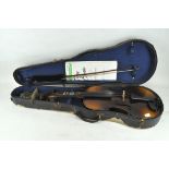 A 20th century viola, bow and Resonans chin rest in hinged case, 66.5 cm (exc.