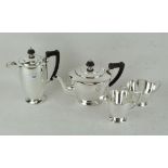 A Mappin & Webb, four piece silver plated tea set