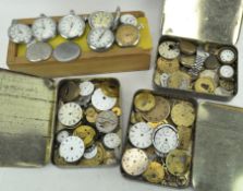 A large collection of assorted pocket watches and movements,