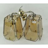 A pair of vintage Italian glass ceiling lights,