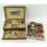 A collection of costume jewellery (2 boxes)