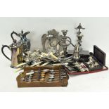 A quantity of silver plate, including flatware,