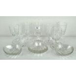 A set of six wine glasses,