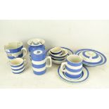 A Collection of TG Green & Co 'Cornish ware' items including a milk jug with measure, bowls,