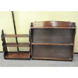 Two wall hanging bookshelves,