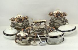 An extensive collection of Stoke pottery "Venice" pattern dinner ware, including dinner plates,