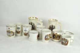 A collection of Royal commemorative ceramics including an Edward VII top hat,