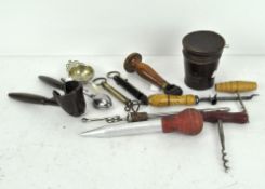 Assorted kitchenalia, including spring balance,