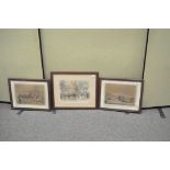 A group of Victorian prints, including Returning from Cricket, largest 57 cm x 47 cm,
