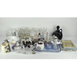 A collection of assorted ceramics and glassware, to include a silver mounted bottle,