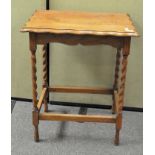 A 20th century oak barley twist occasional table,