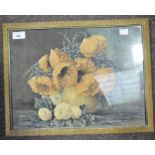 M Streckenbach, floral print of poppies, framed and glazed, mid-20th century,