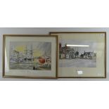 'Lacock' a signed watercolour depicting traditional buildings, signed M Lovett,