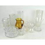 A collection of assorted cut glass, including bowls,