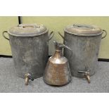 A pair of water urns and a copper jug (3)