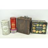 A selection of vintage tins, to include an early Shell oil can,