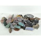 A selection of semi precious stone slabs, various shapes and sizes,