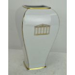 A modern Furstenberg vase, of square section inverted baluster form with gilt house decoration,