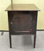 An early 20th century music record cabinet, the interior with three divides,