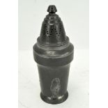 An Art Deco pewter sugar castor, marked 'Period pewter' of tapering form with screw top,