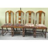 A set of four mahogany dining chairs,