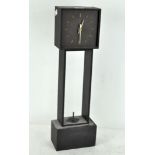 A slate cased mantel clock, modern, with quartz movement,