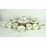 A Royal Copenhagen eight piece tea set, comprising teacups, saucers, side plates, milk jug,