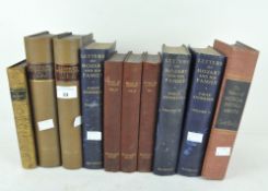 A selection of leather bound books relating to music,