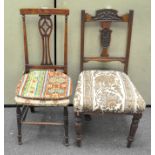 A Victorian dining chair with vase shaped splat