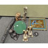 Assorted collectables, including tribal items,