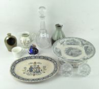 A parcel of assorted ceramics and glassware, to include a decanter,