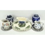 An assorted group of ceramic items,
