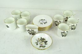 A Royal Worcester eight piece coffee set, comprising coffee cans, saucers,