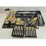 A selection of silver plated flatware,