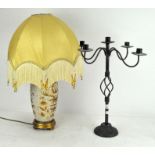 A modern five sconce metal candelabra, 49cm high,