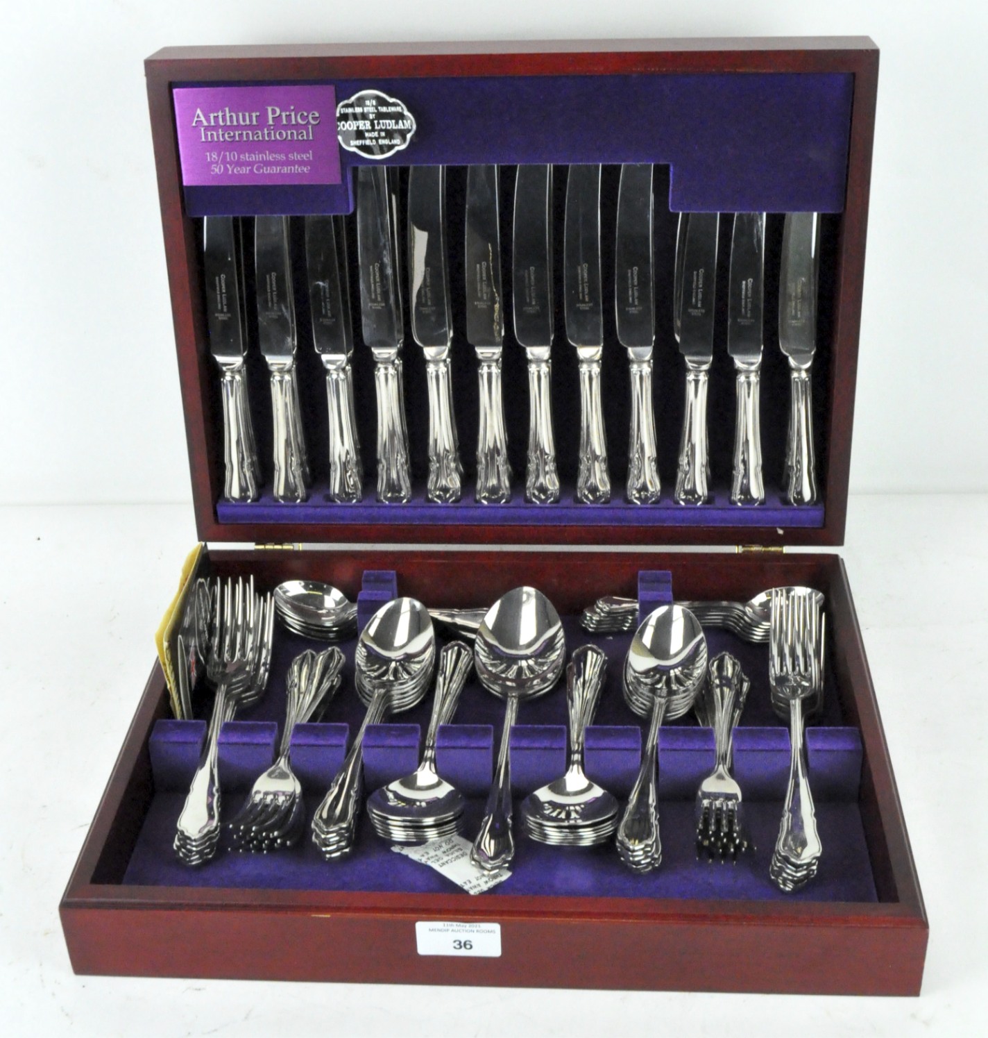 A vintage Arthur Price stainless steel canteen of cutlery