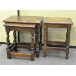 A nest of two side tables, 42cm x 40cm x 32cm,